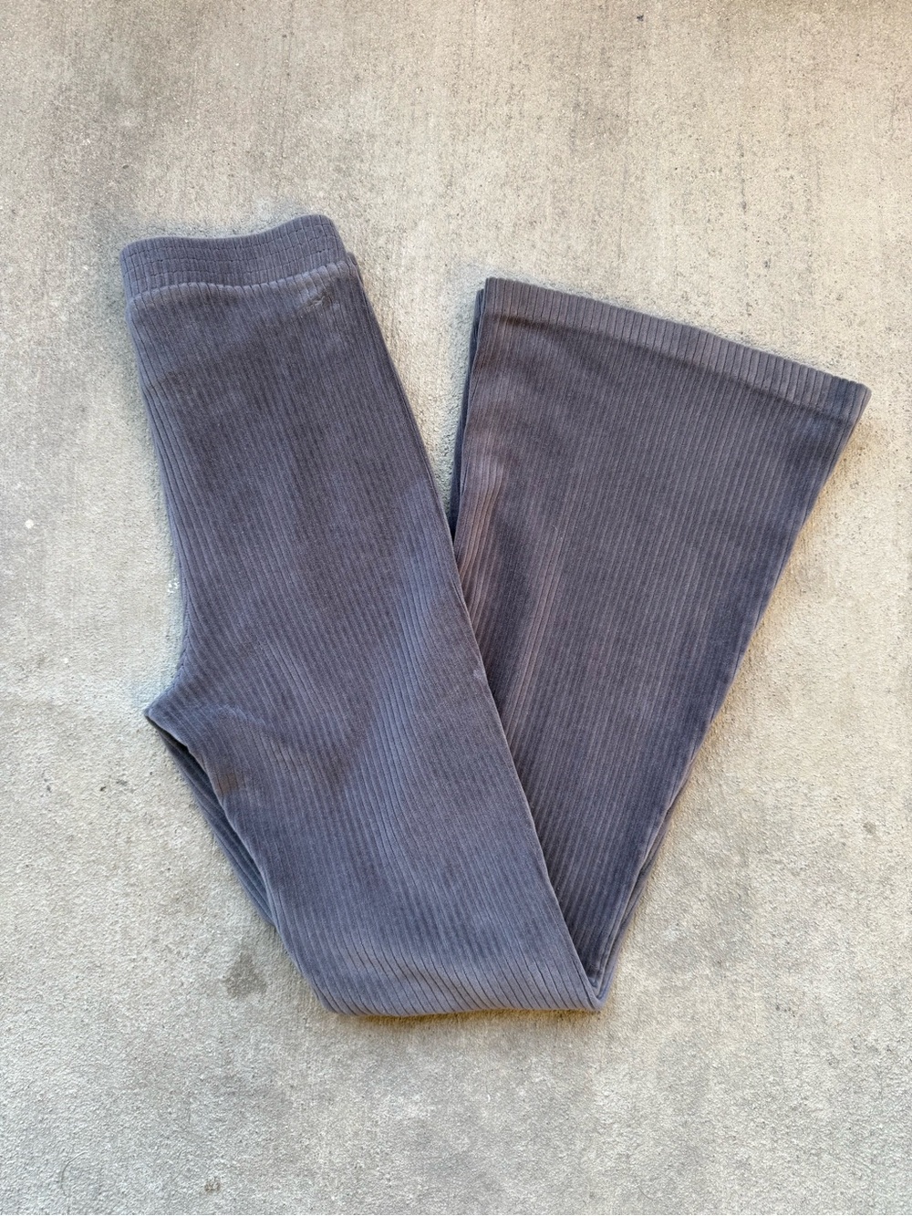 aerie Ribbed Flare Leggings - Charcoal Gray